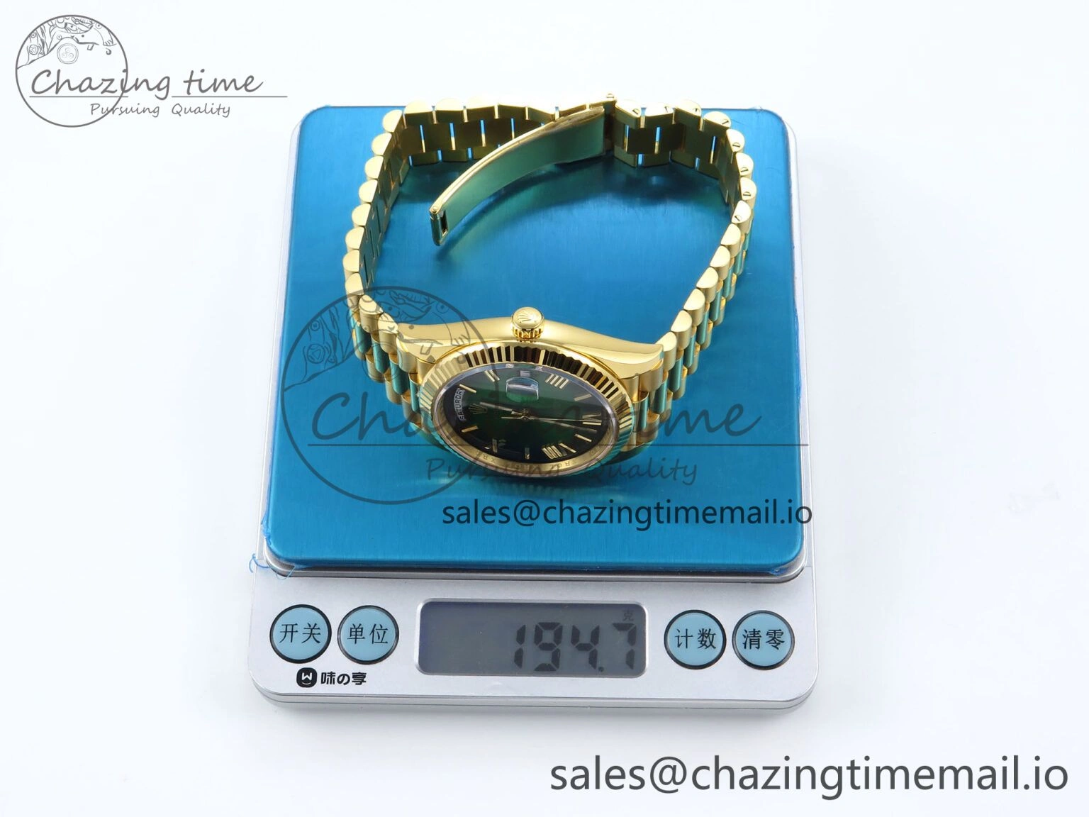 Day Date 40 YG 228238 THBF 1:1 Best Edition Green Ombre Roman Dial on President Bracelet VR3255 (Gain Weight) Tailored 950