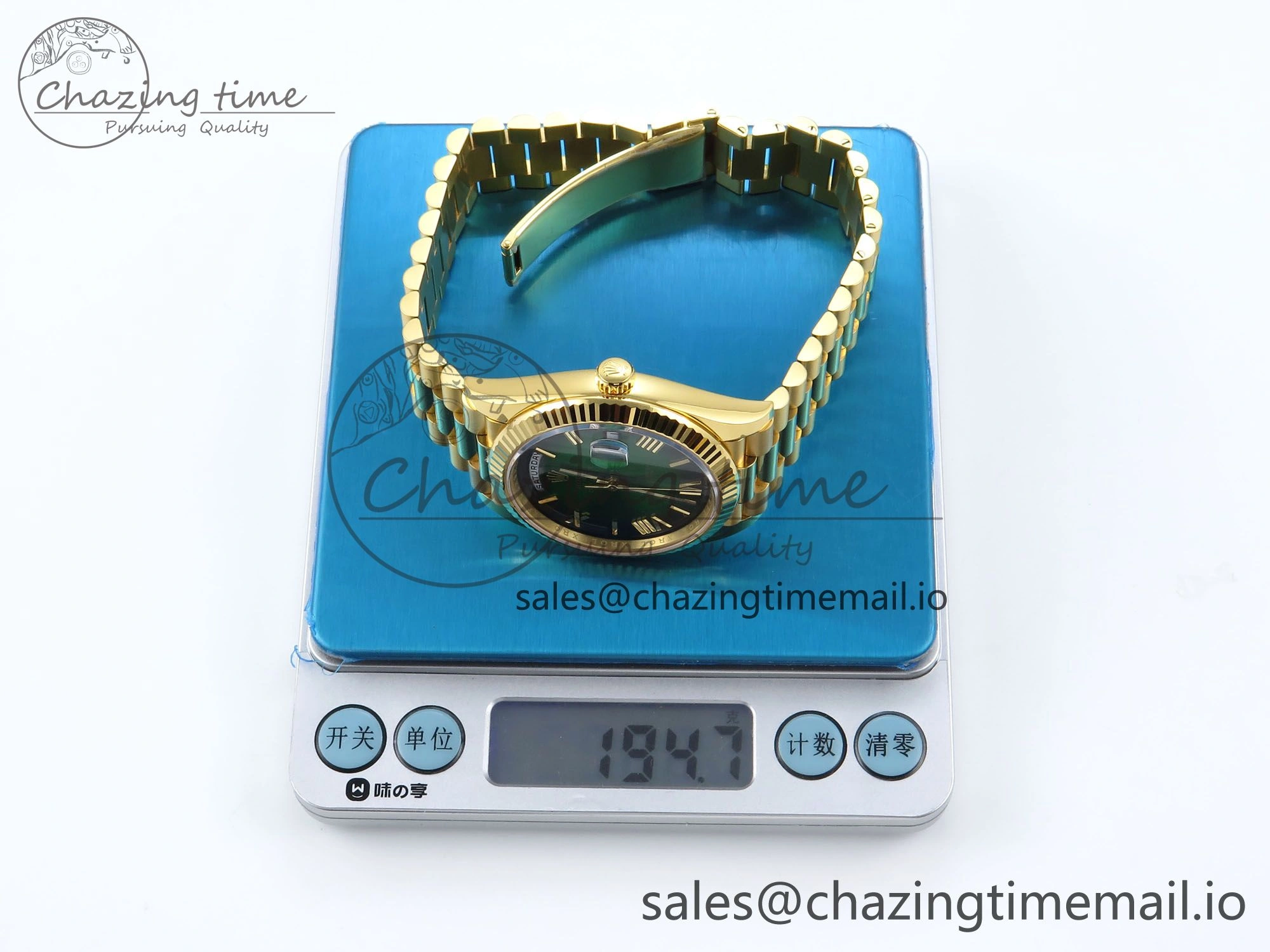Day Date 40 YG 228238 THBF 1:1 Best Edition Green Ombre Roman Dial on President Bracelet VR3255 (Gain Weight) Tailored 950
