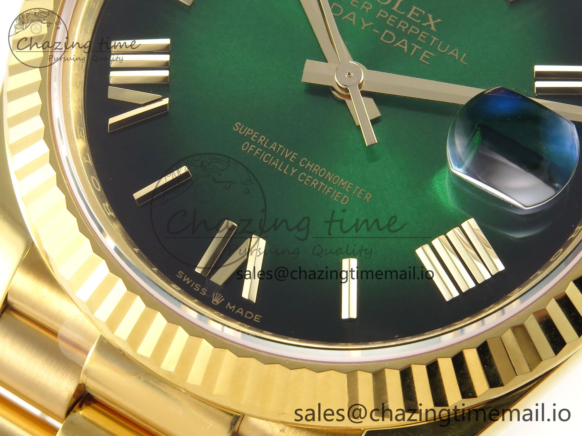 Day Date 40 YG 228238 THBF 1:1 Best Edition Green Ombre Roman Dial on President Bracelet VR3255 (Gain Weight) Tailored 950