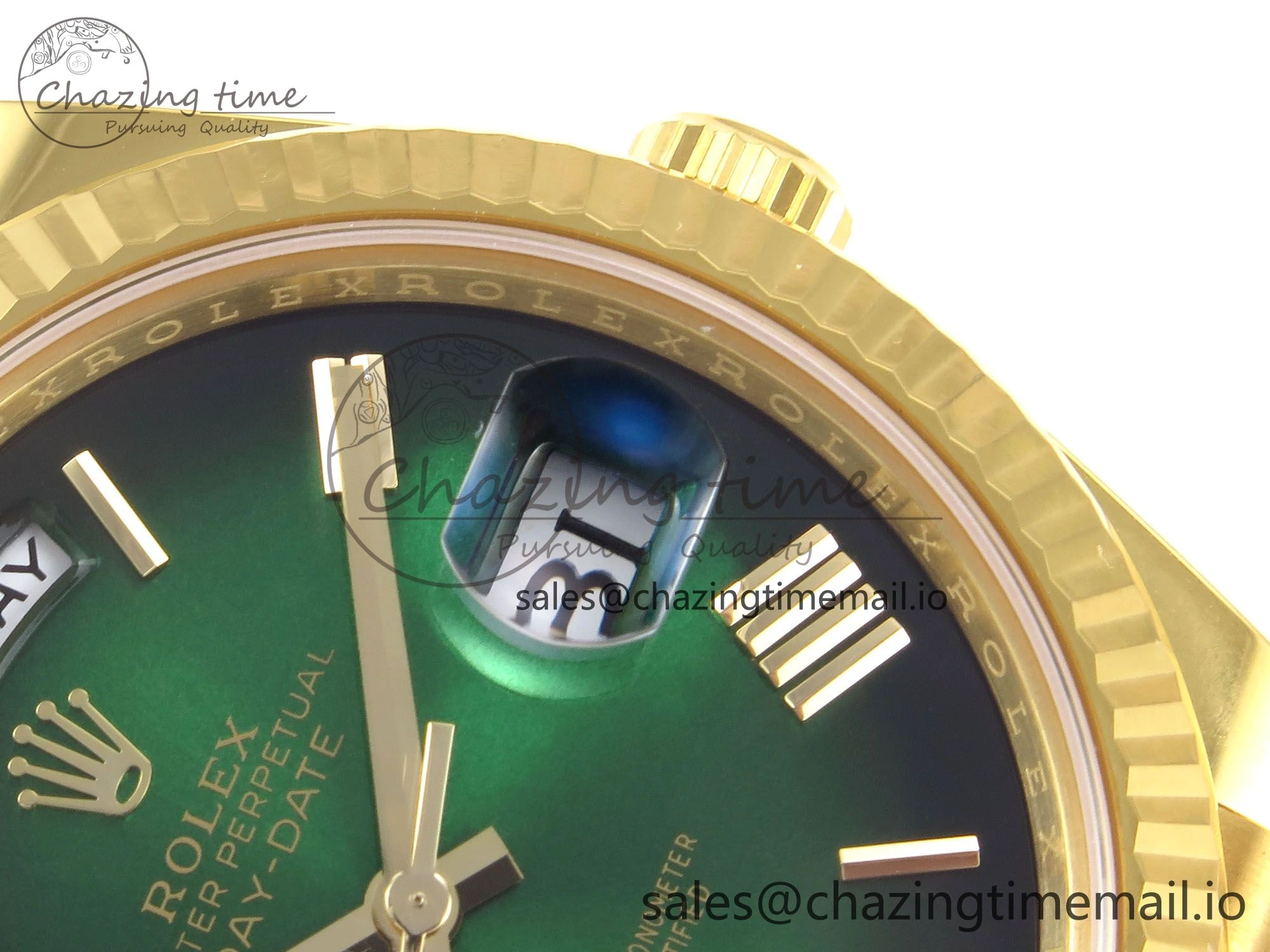 Day Date 40 YG 228238 THBF 1:1 Best Edition Green Ombre Roman Dial on President Bracelet VR3255 (Gain Weight) Tailored 950