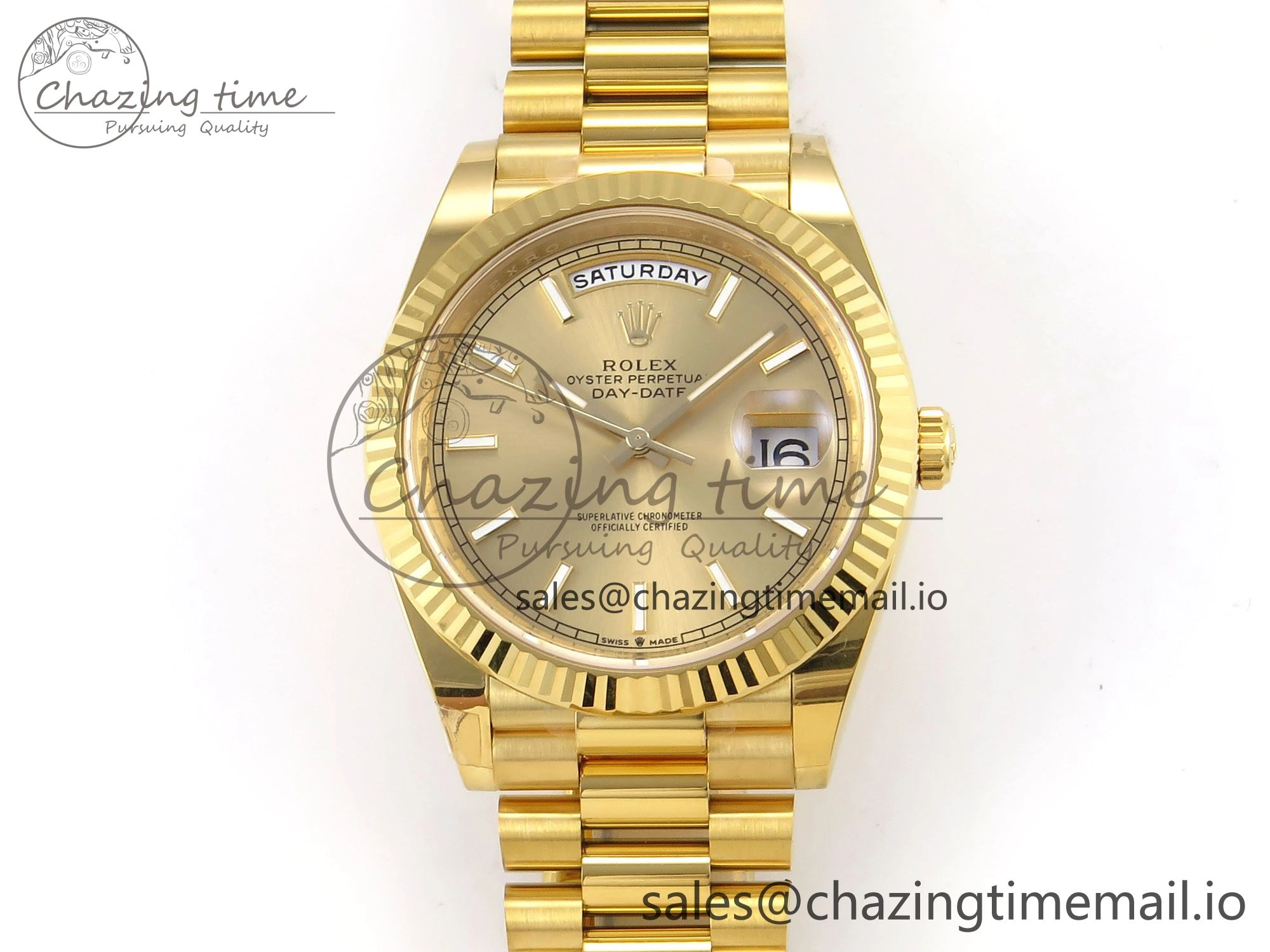Day Date 40 YG 228238 THBF 1:1 Best Edition YG Dial on President Bracelet VR3255 (Gain Weight) Youthful 952
