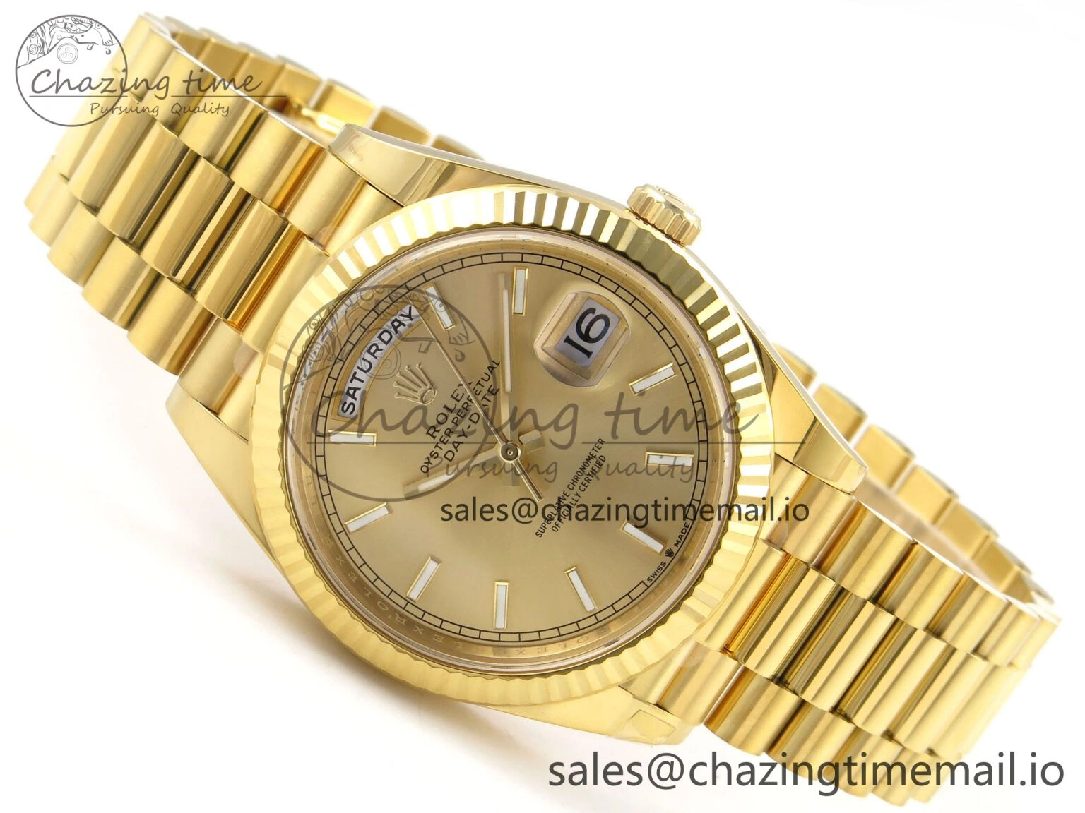 Day Date 40 YG 228238 THBF 1:1 Best Edition YG Dial on President Bracelet VR3255 (Gain Weight) Youthful 952