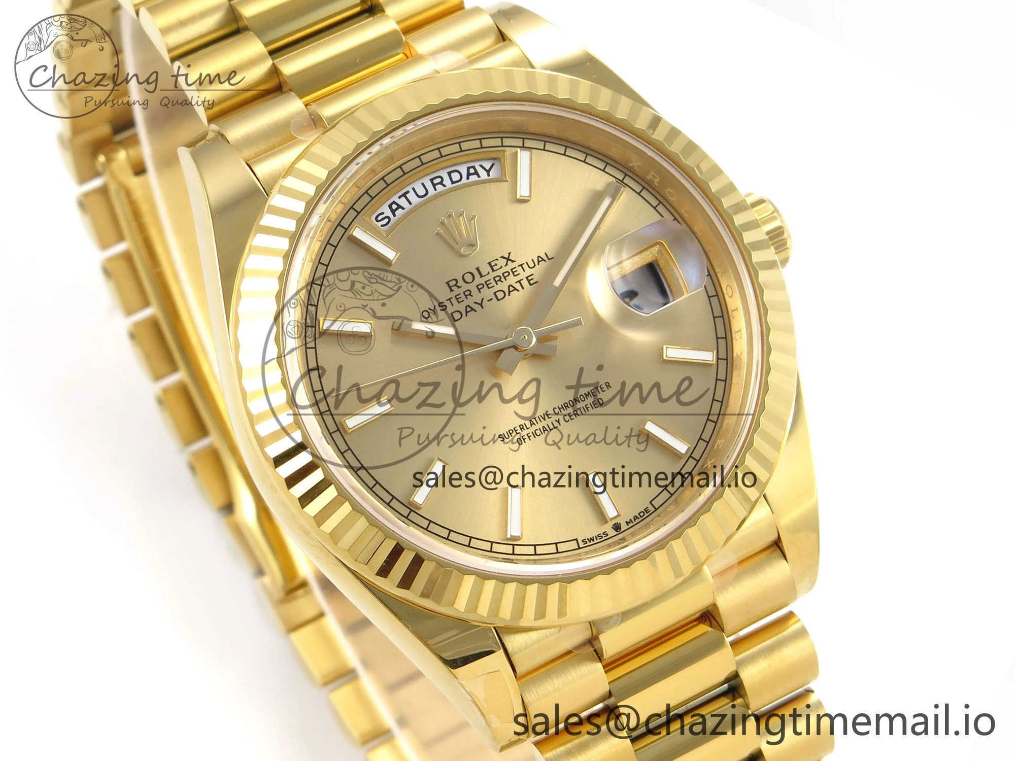 Day Date 40 YG 228238 THBF 1:1 Best Edition YG Dial on President Bracelet VR3255 (Gain Weight) Youthful 952