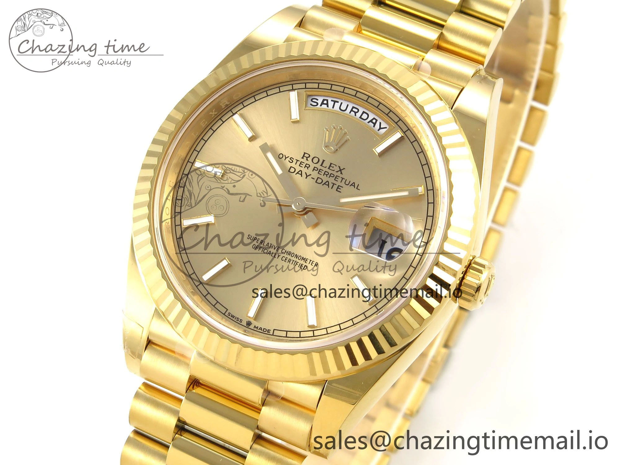 Day Date 40 YG 228238 THBF 1:1 Best Edition YG Dial on President Bracelet VR3255 (Gain Weight) Youthful 952