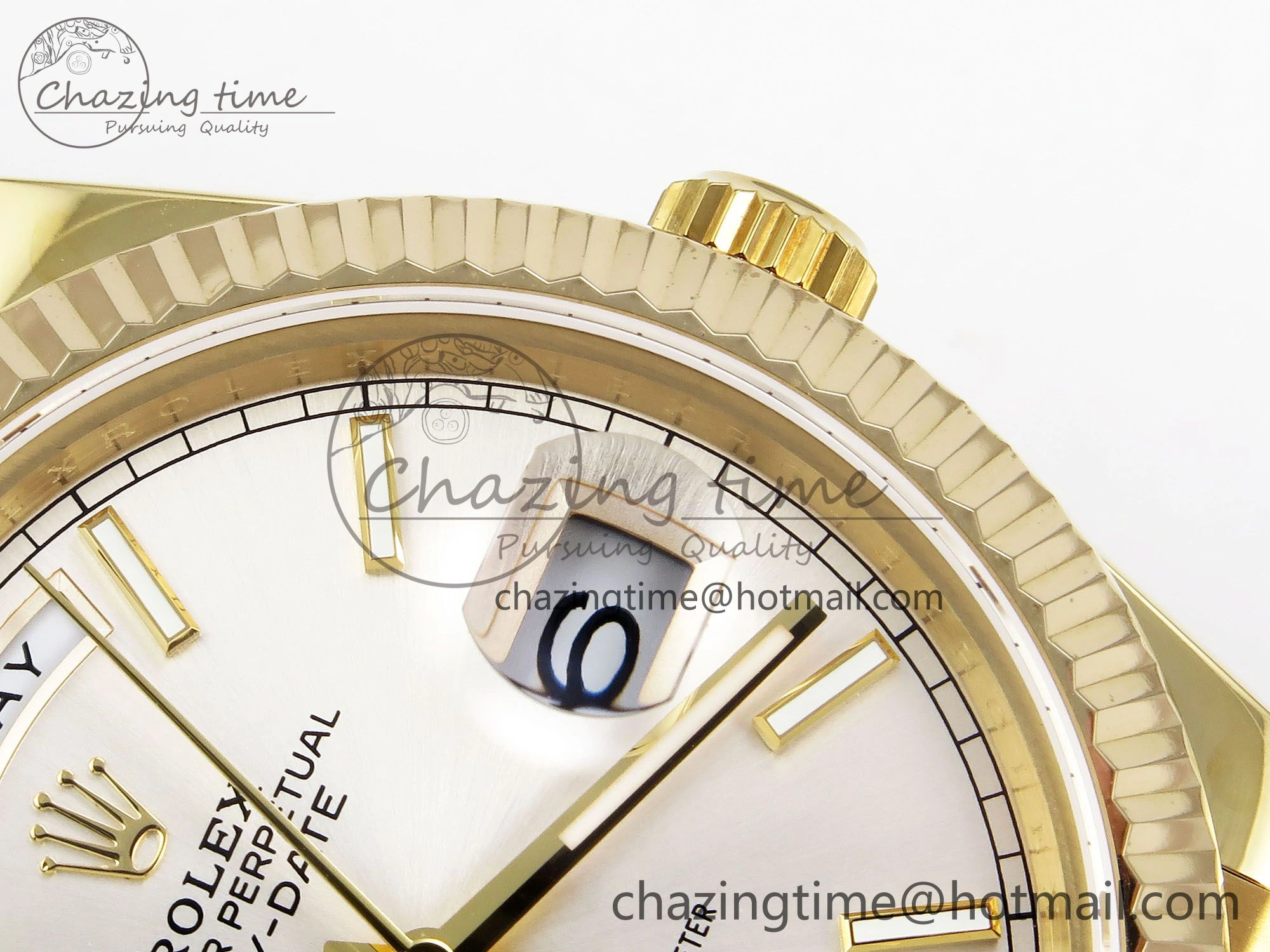 Seasonal Day Date 40 YG JDF 904L Steel Silver Stick Dial on President Bracelet VR3255 V3 (Gain Weight) 1374