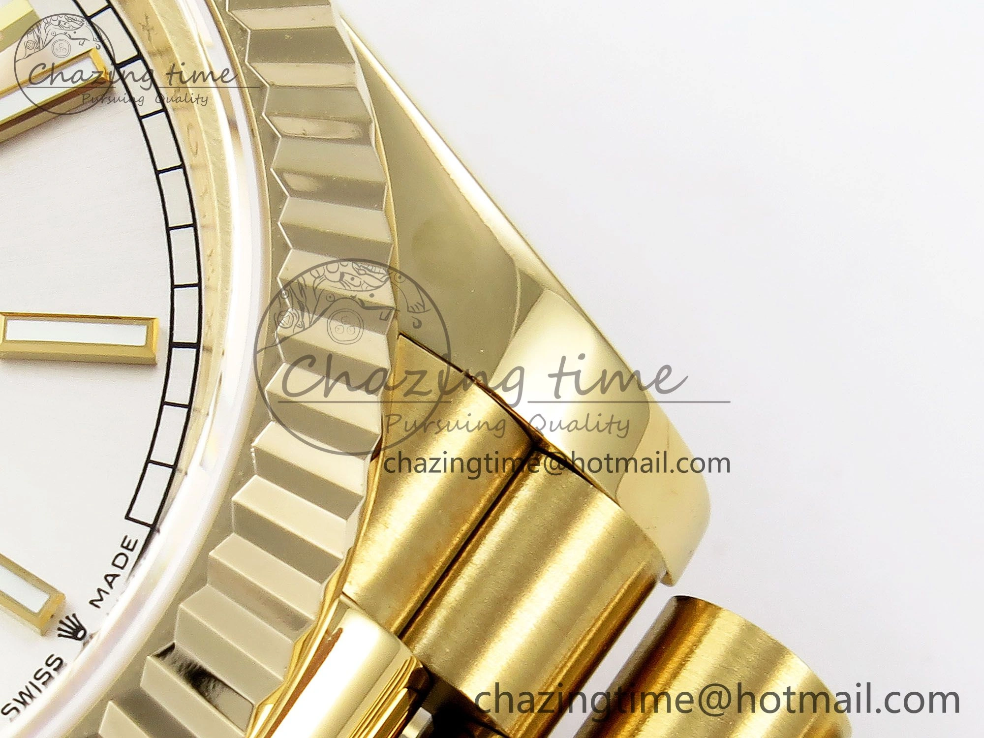 Seasonal Day Date 40 YG JDF 904L Steel Silver Stick Dial on President Bracelet VR3255 V3 (Gain Weight) 1374