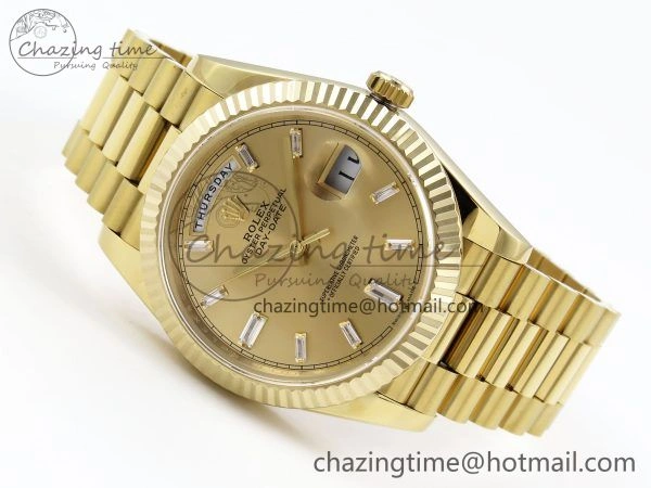 Day Date 40 YG JDF 904L Steel YG Crystal Dial on President Bracelet VR3255 V3 (Gain Weight) Premium 1375