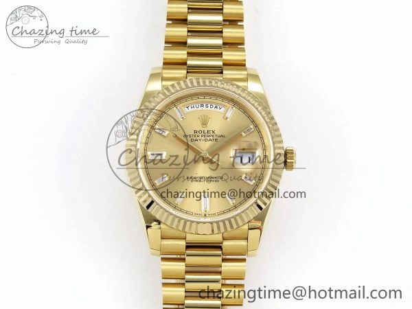 Day Date 40 YG JDF 904L Steel YG Crystal Dial on President Bracelet VR3255 V3 (Gain Weight) Premium 1375