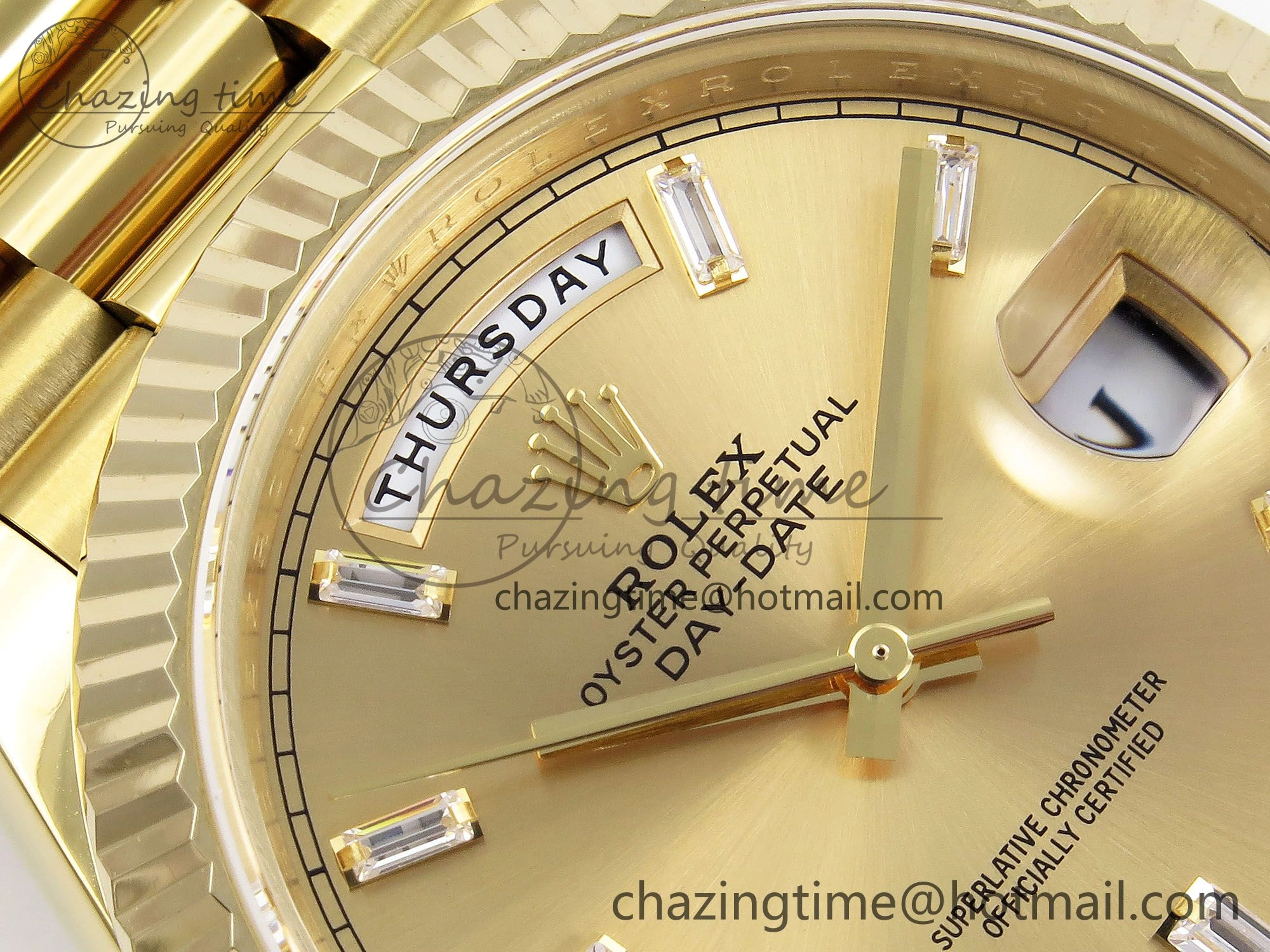 Day Date 40 YG JDF 904L Steel YG Crystal Dial on President Bracelet VR3255 V3 (Gain Weight) Premium 1375