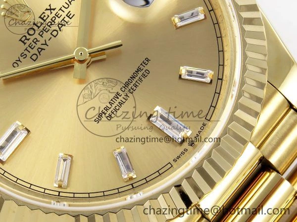 Day Date 40 YG JDF 904L Steel YG Crystal Dial on President Bracelet VR3255 V3 (Gain Weight) Premium 1375