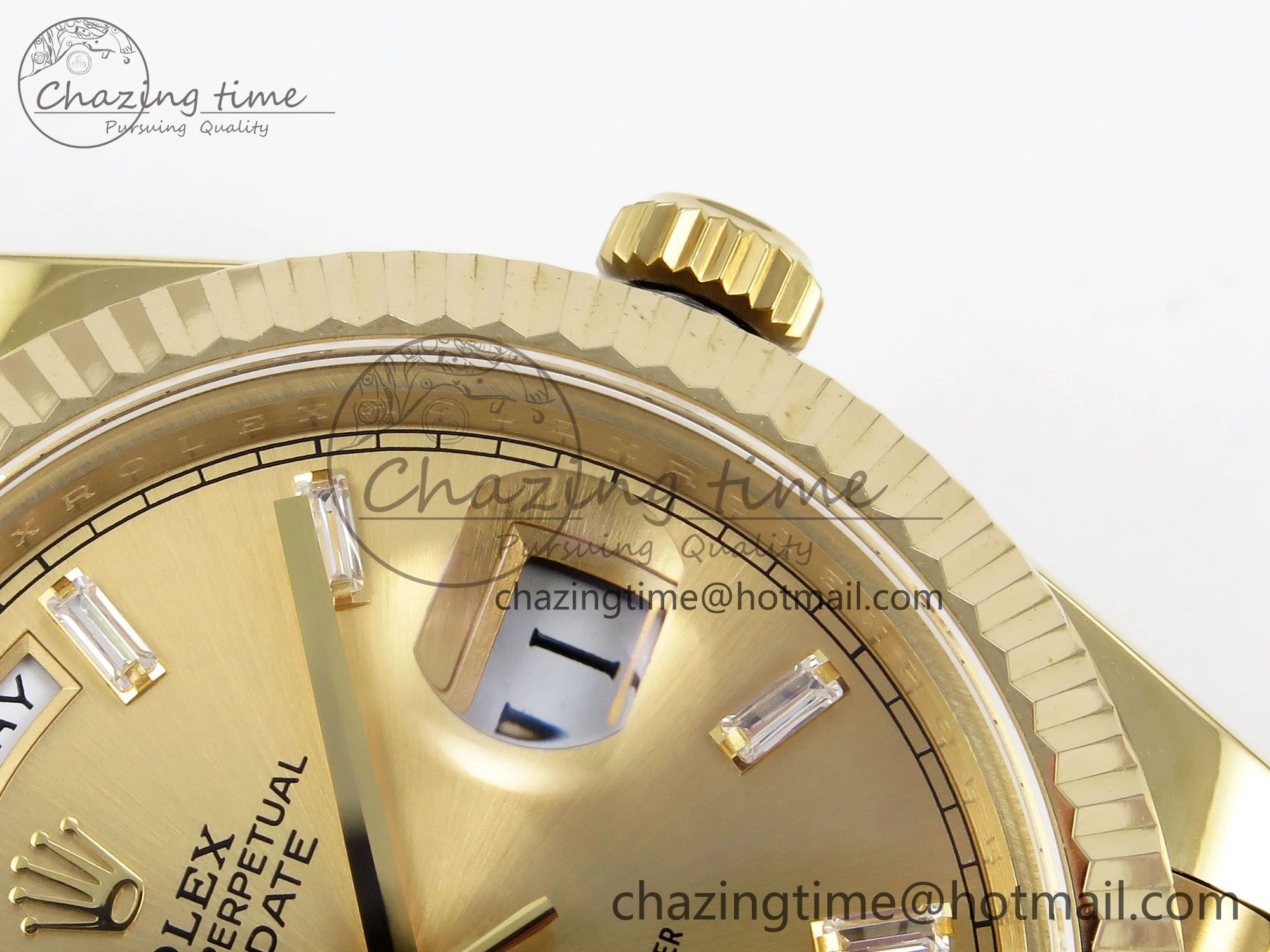 Day Date 40 YG JDF 904L Steel YG Crystal Dial on President Bracelet VR3255 V3 (Gain Weight) Premium 1375