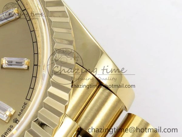 Day Date 40 YG JDF 904L Steel YG Crystal Dial on President Bracelet VR3255 V3 (Gain Weight) Premium 1375