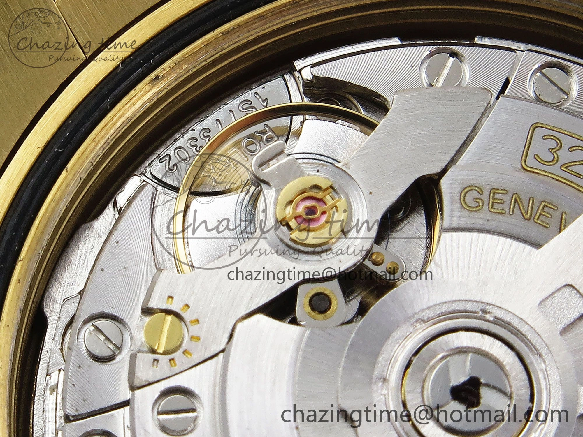 Day Date 40 YG JDF Gain Weight 904L Steel Black Textured Stick Dial on President Bracelet VR3255 V ZeroBulk 1371