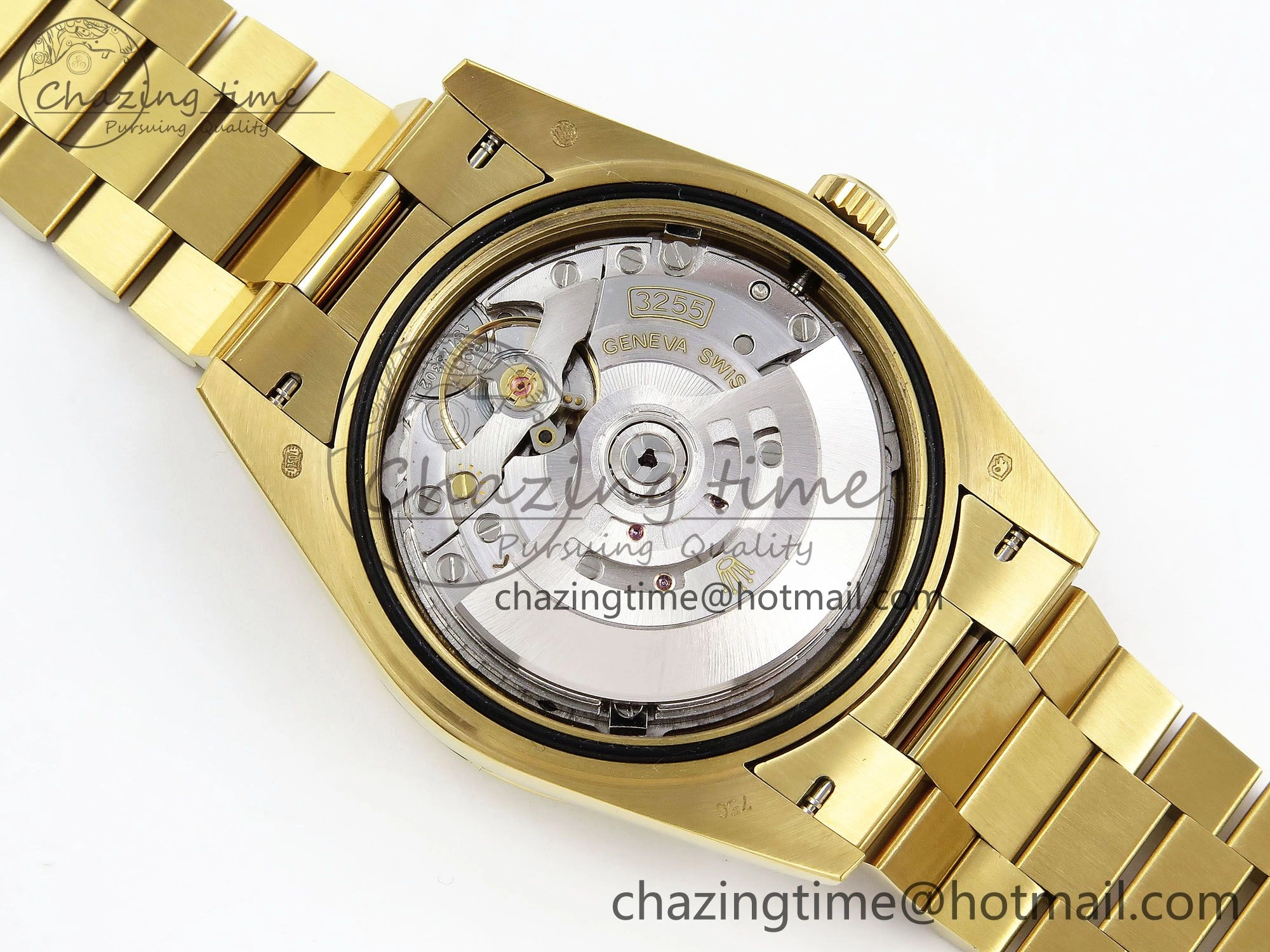 Day Date 40 YG JDF Gain Weight 904L Steel Silver Textured Stick Dial on President Bracelet VR3255 V Compact 1361