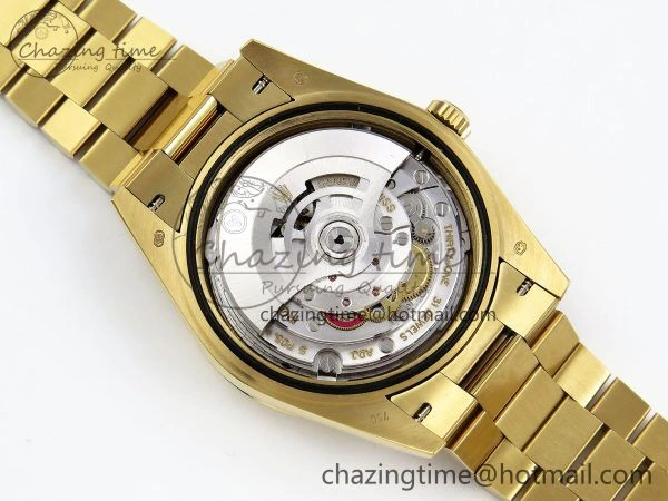 Day Date 40 YG JDF Gain Weight 904L Steel Silver Textured Stick Dial on President Bracelet VR3255 V Compact 1361