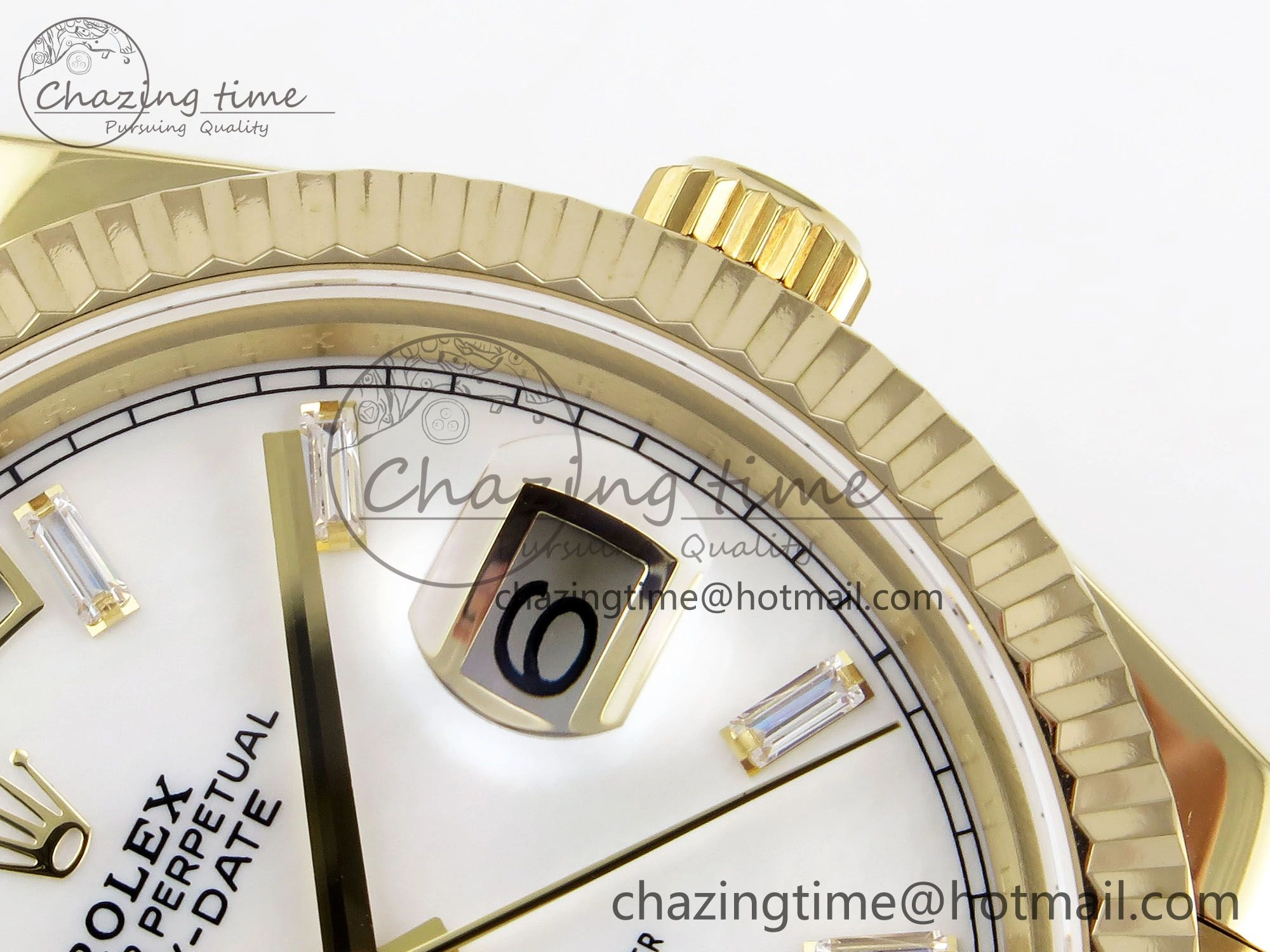 Versatile Day Date 40 YG JDF Gain Weight 904L Steel White Crystal Dial on President Bracelet VR3255 V 1365