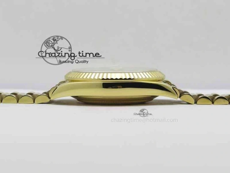 Fashionable Day-Date 40mm 228238 YG Noob 1:1 Best Edition Silver Dial On YG President Bracelet A 3710
