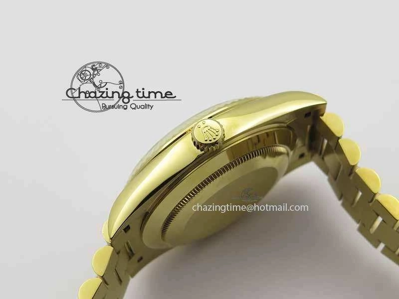 Fashionable Day-Date 40mm 228238 YG Noob 1:1 Best Edition Silver Dial On YG President Bracelet A 3710