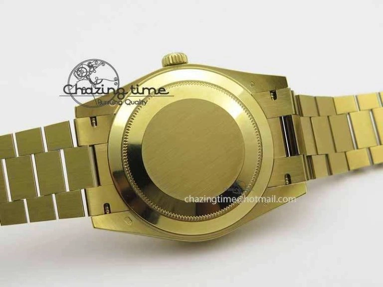 Fashionable Day-Date 40mm 228238 YG Noob 1:1 Best Edition Silver Dial On YG President Bracelet A 3710