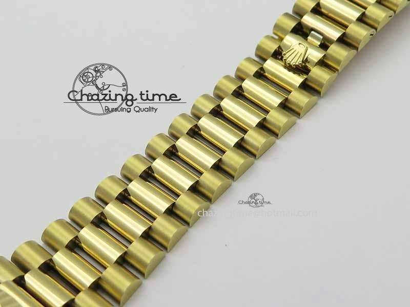 Fashionable Day-Date 40mm 228238 YG Noob 1:1 Best Edition Silver Dial On YG President Bracelet A 3710