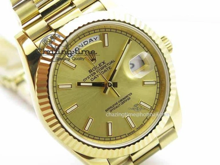 Day-Date 40mm 228238 YG Noob 1:1 Best Edition YG Dial On YG President Bracelet A Sophisticated 3714