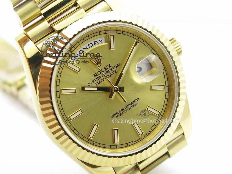 Day-Date 40mm 228238 YG Noob 1:1 Best Edition YG Dial On YG President Bracelet A Sophisticated 3714