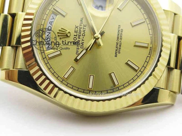 Day-Date 40mm 228238 YG Noob 1:1 Best Edition YG Dial On YG President Bracelet A Sophisticated 3714