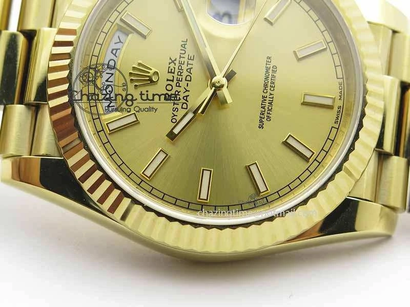 Day-Date 40mm 228238 YG Noob 1:1 Best Edition YG Dial On YG President Bracelet A Sophisticated 3714