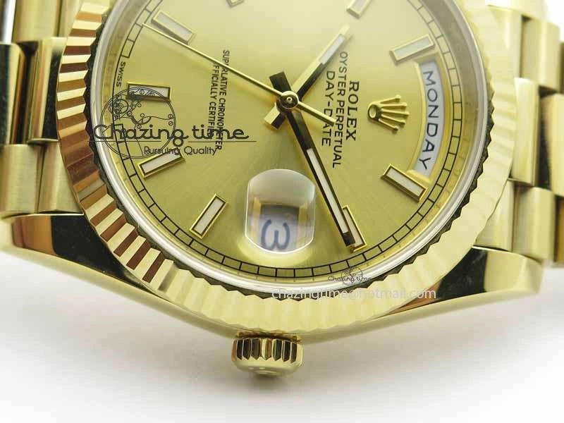 Day-Date 40mm 228238 YG Noob 1:1 Best Edition YG Dial On YG President Bracelet A Sophisticated 3714