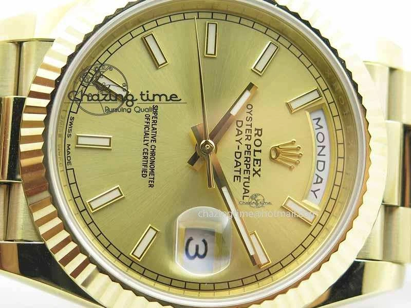 Day-Date 40mm 228238 YG Noob 1:1 Best Edition YG Dial On YG President Bracelet A Sophisticated 3714