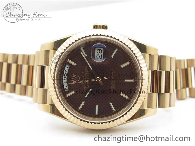 Day-Date 40mm 228239 BP New Dial Version 904 RG Brown Stick Markers Dial on RG President Bracelet A HighPerformance 2829