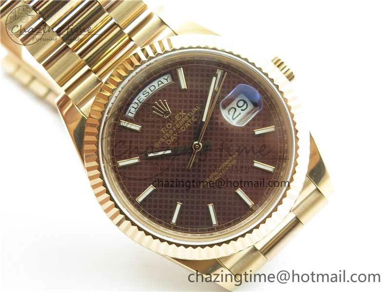 Day-Date 40mm 228239 BP New Dial Version 904 RG Brown Stick Markers Dial on RG President Bracelet A HighPerformance 2829