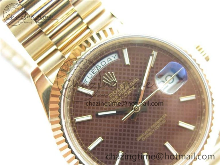 Day-Date 40mm 228239 BP New Dial Version 904 RG Brown Stick Markers Dial on RG President Bracelet A HighPerformance 2829