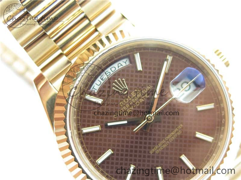 Day-Date 40mm 228239 BP New Dial Version 904 RG Brown Stick Markers Dial on RG President Bracelet A HighPerformance 2829