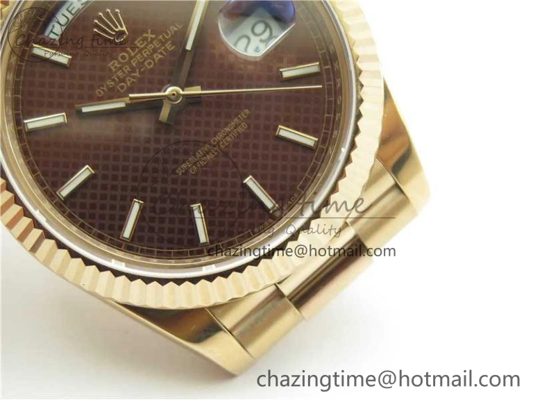 Day-Date 40mm 228239 BP New Dial Version 904 RG Brown Stick Markers Dial on RG President Bracelet A HighPerformance 2829
