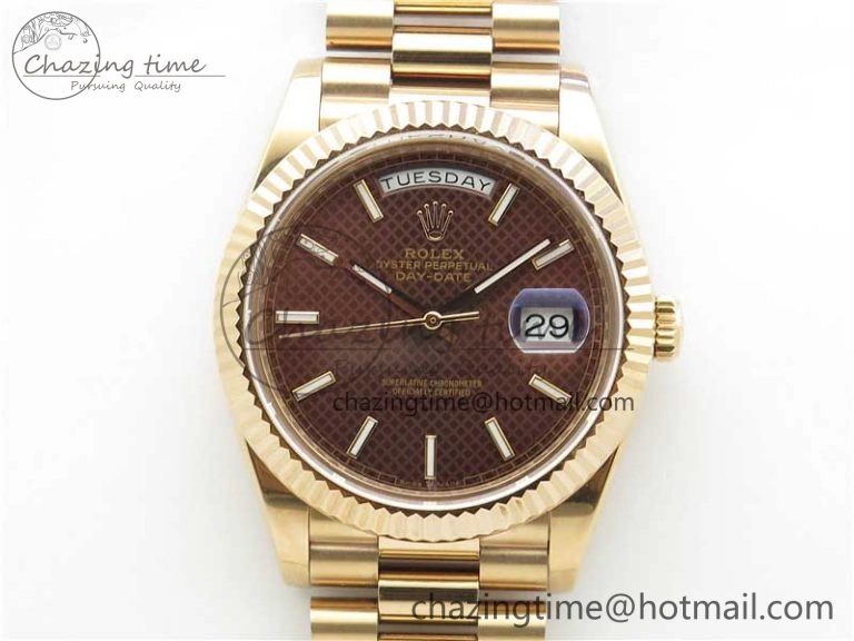 Day-Date 40mm 228239 BP New Dial Version 904 RG Brown Stick Markers Dial on RG President Bracelet A HighPerformance 2829