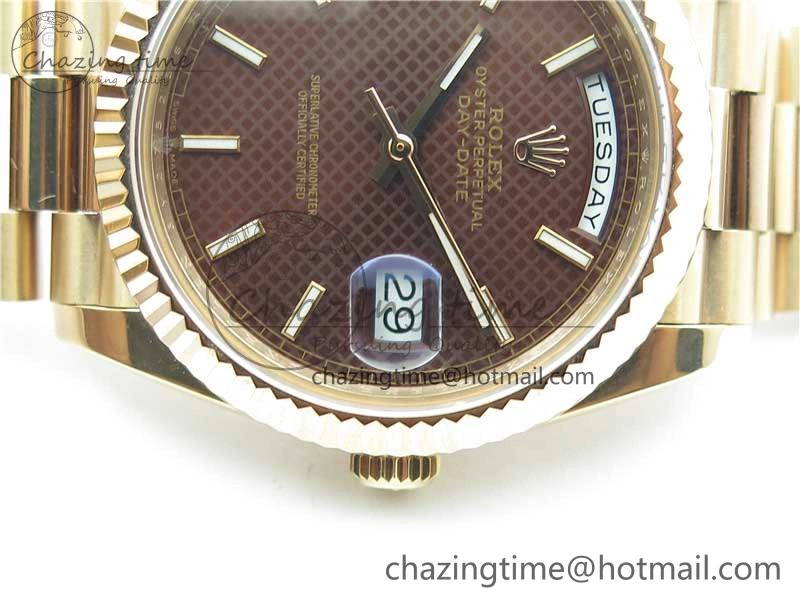 Day-Date 40mm 228239 BP New Dial Version 904 RG Brown Stick Markers Dial on RG President Bracelet A HighPerformance 2829