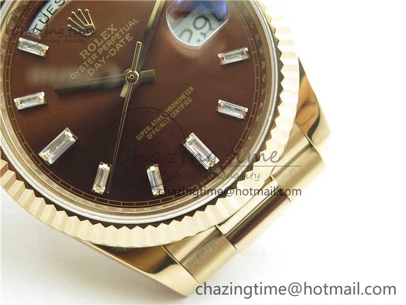 Day-Date 40mm 228239 BP New Dial Version 904 RG Brown T Crystal Markers Dial on RG President Bracelet A Practical 2825