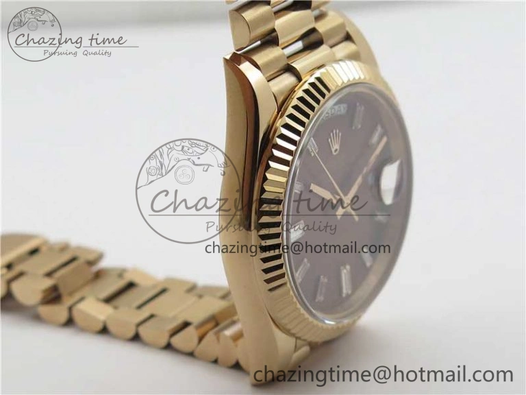 Day-Date 40mm 228239 BP New Dial Version 904 RG Brown T Crystal Markers Dial on RG President Bracelet A Practical 2825