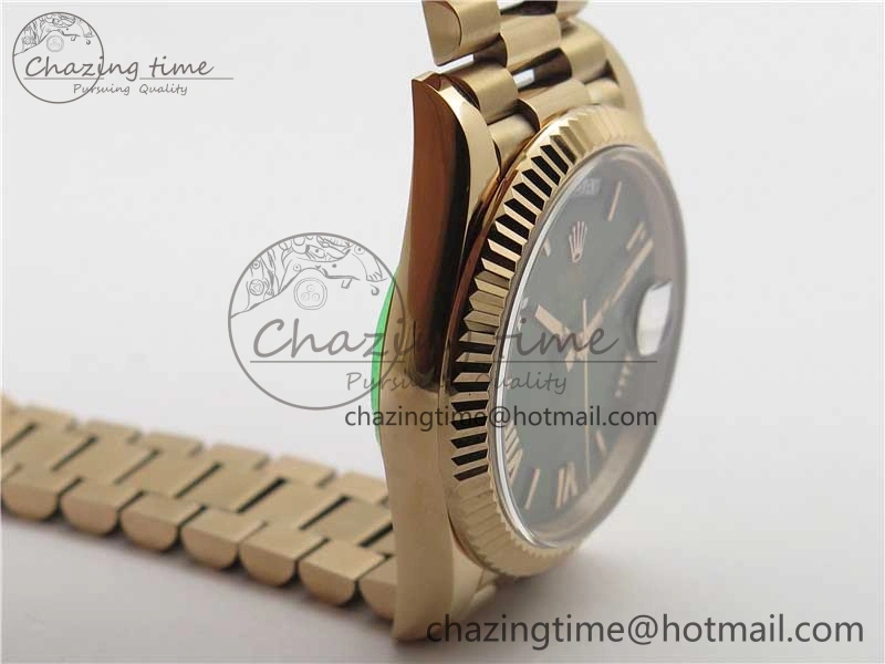 Day-Date 40mm 228239 BP New Dial Version 904 RG Green Roman Dial on RG President Bracelet A Stretchable 2828