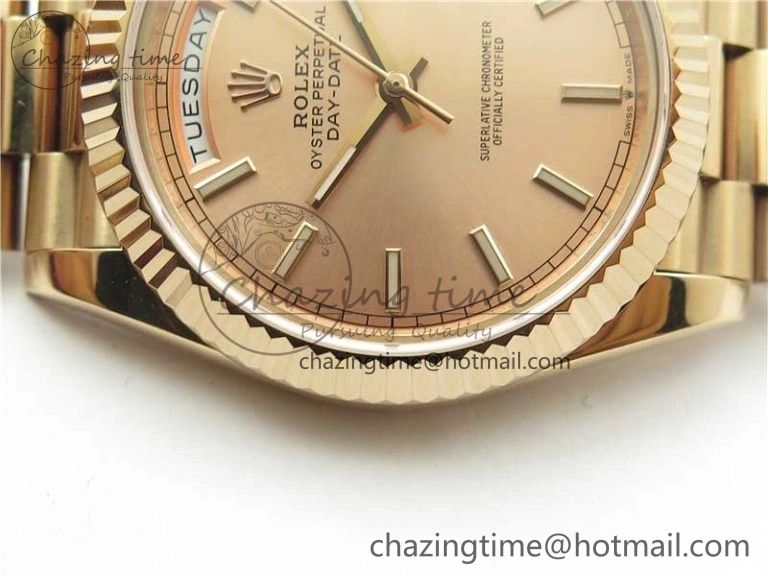 Day-Date 40mm 228239 BP New Dial Version 904 RG Stick Markers RG Dial on RG President Bracelet A Versatile 2830