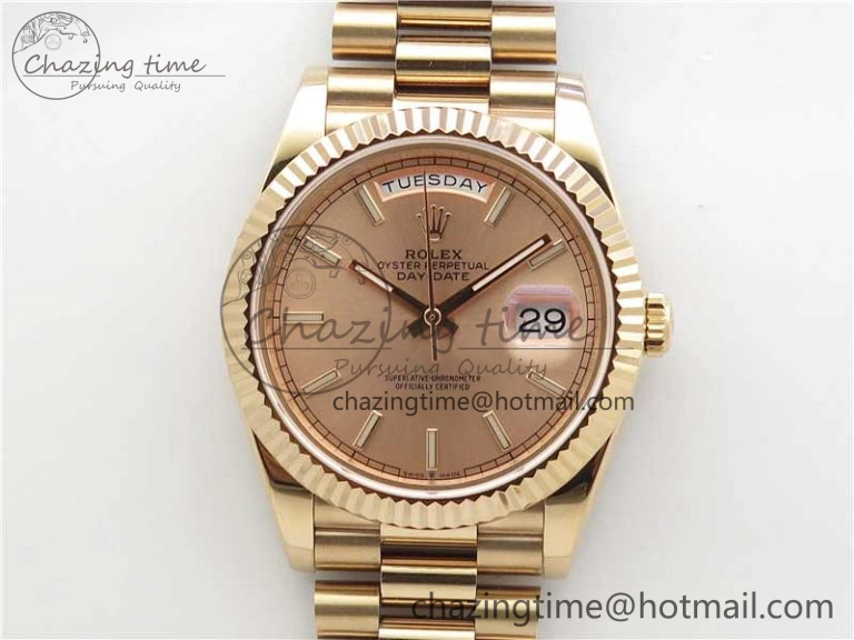 Day-Date 40mm 228239 BP New Dial Version 904 RG Stick Markers RG Dial on RG President Bracelet A Versatile 2830