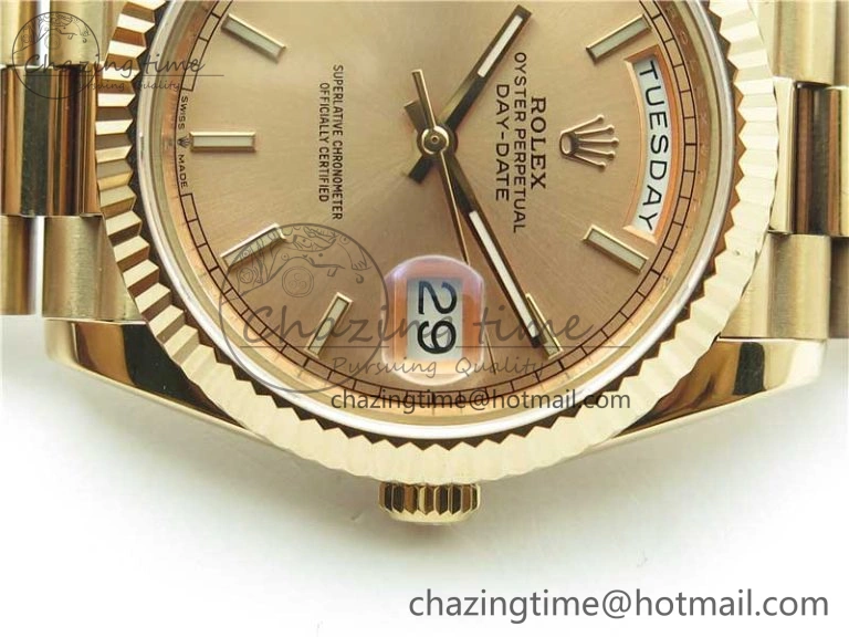 Day-Date 40mm 228239 BP New Dial Version 904 RG Stick Markers RG Dial on RG President Bracelet A Versatile 2830