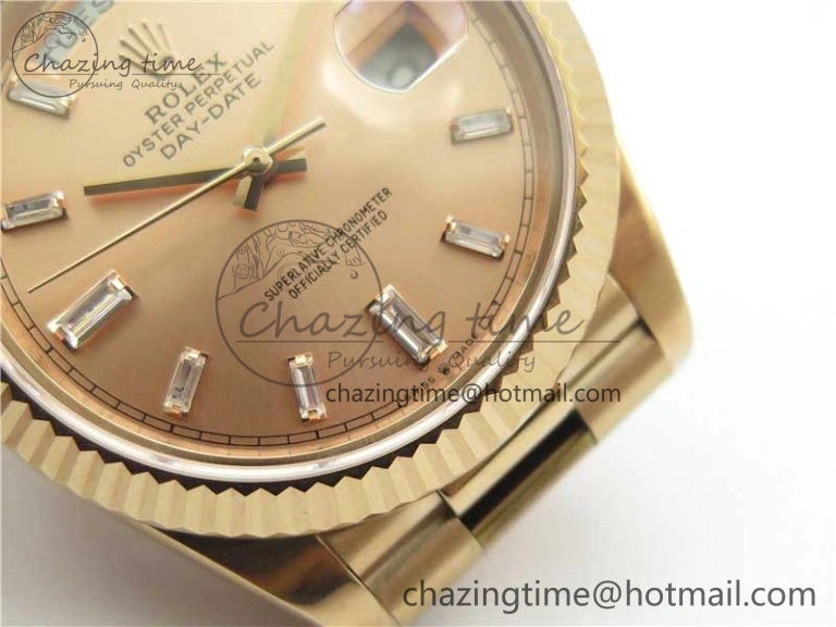 SoftTouch Day-Date 40mm 228239 BP New Dial Version 904 RG T Crystal Markers RG Dial on RG President Bracelet A 2834