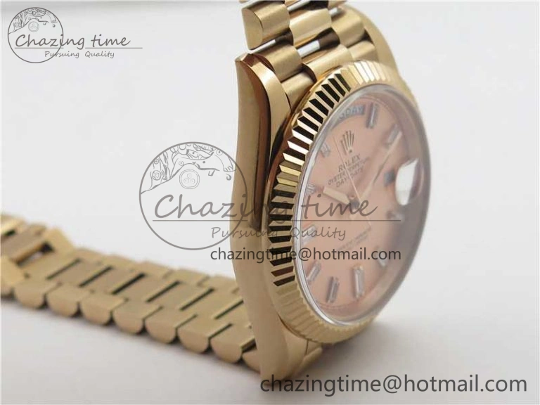 SoftTouch Day-Date 40mm 228239 BP New Dial Version 904 RG T Crystal Markers RG Dial on RG President Bracelet A 2834