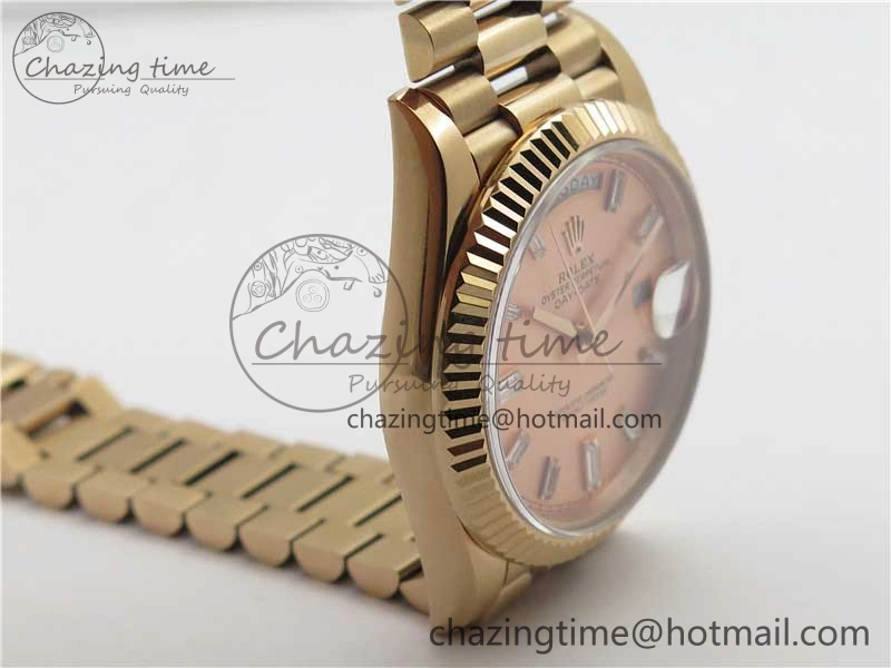 SoftTouch Day-Date 40mm 228239 BP New Dial Version 904 RG T Crystal Markers RG Dial on RG President Bracelet A 2834