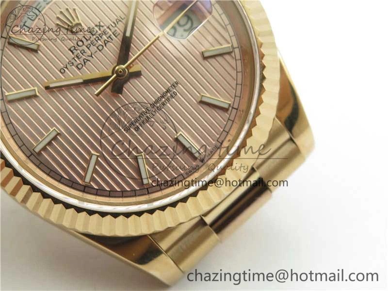 Durable Day-Date 40mm 228239 BP New Dial Version 904 RG Textured Stick Markers Dial on RG President Bracelet A 2826