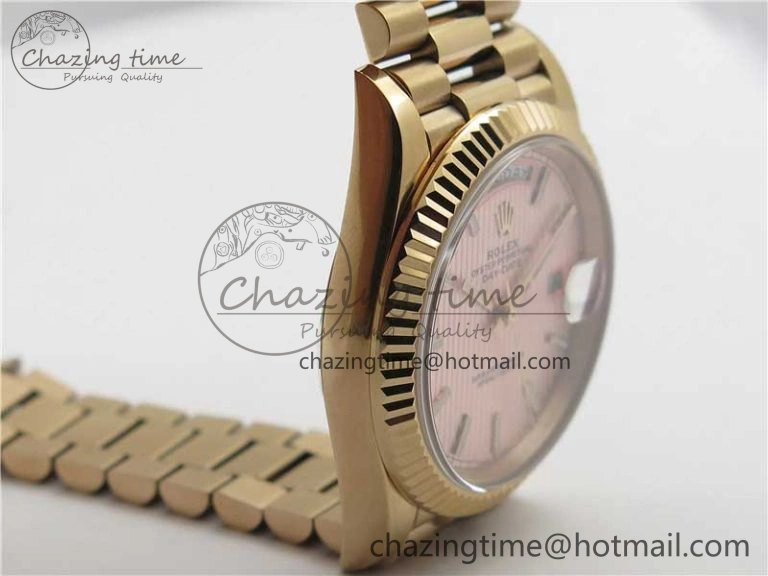 Durable Day-Date 40mm 228239 BP New Dial Version 904 RG Textured Stick Markers Dial on RG President Bracelet A 2826