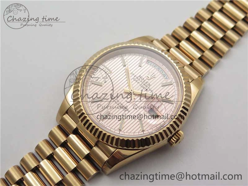 Durable Day-Date 40mm 228239 BP New Dial Version 904 RG Textured Stick Markers Dial on RG President Bracelet A 2826
