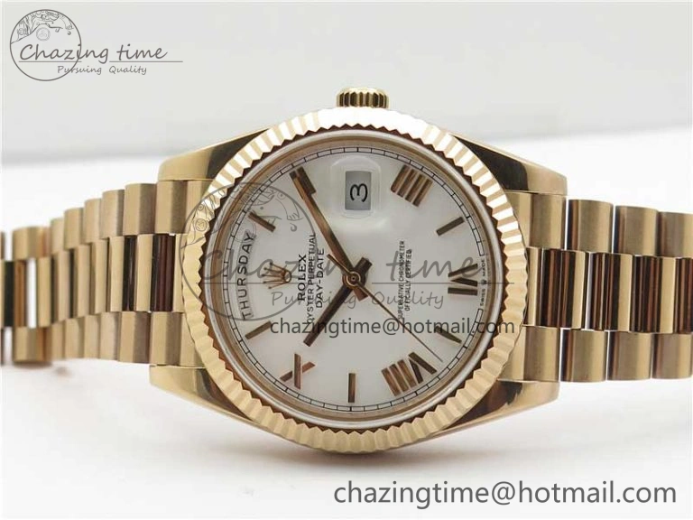 Day-Date 40mm 228239 BP New Dial Version 904 RG White Roman Dial on RG President Bracelet A HighPerformance 2831